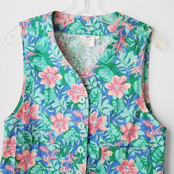 Vintage Tikal Trading Company Floral Cotton Vest - Picture 2 of 12